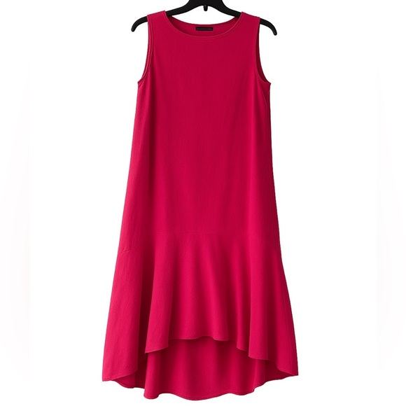 Women’s For Cynthia Linen Blend Hot Pink Ruffle Hem Sleeveless Dress Size XL - Picture 1 of 9
